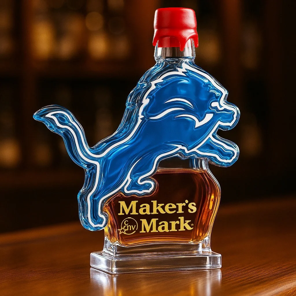 Detroit Lions Whiskey Bottle
