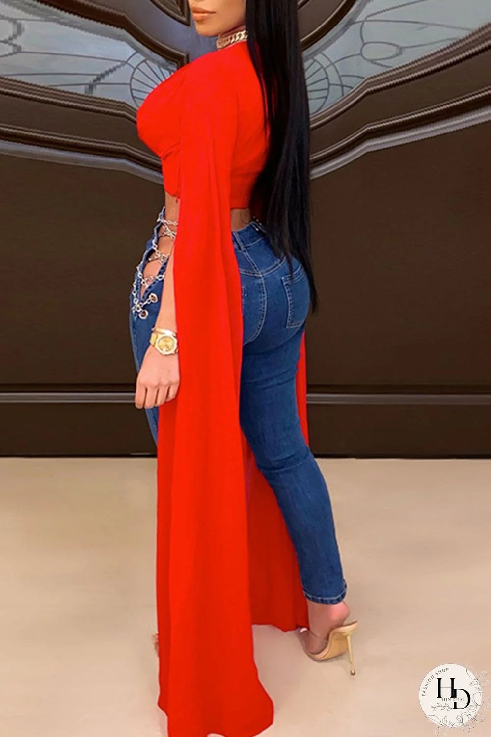 Black Casual Solid Patchwork V Neck Tops