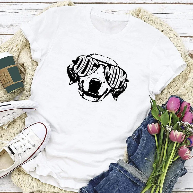 Dog Mom Graphic  T-shirt Tee - 01647-Annaletters