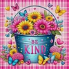 Butterflies and Flowers in a Bucket - 11CT Stamped Cross Stitch - 45*45cm