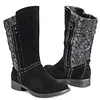 Zipper Low Heel Winter Boots