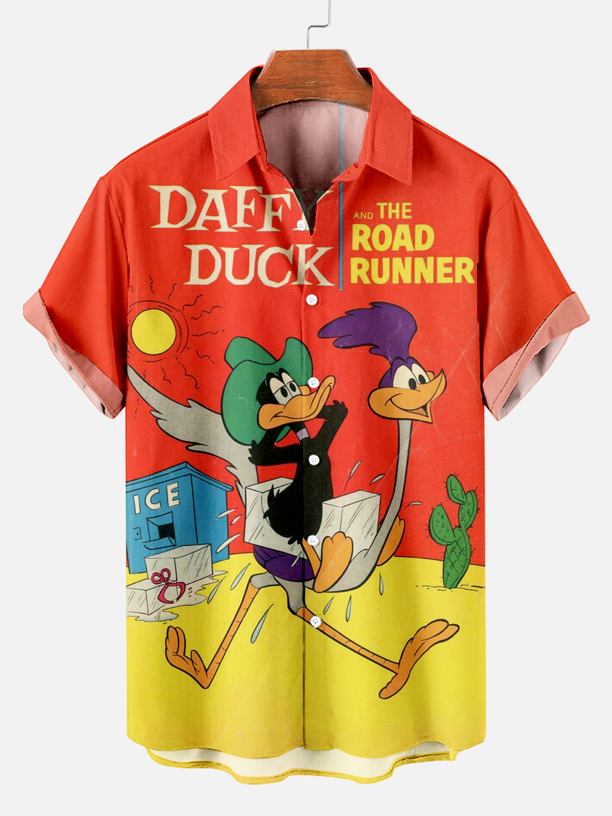 Retro Cartoon Duck Summer Hot Short Sleeve Shirt PLUSCLOTHESMAN