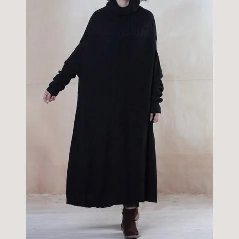 Black winter sweater dress long maxi dresses  fall