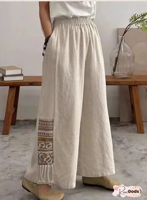 Floral Loose Casual Long Pants