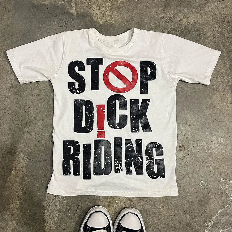 Sopula Street Contrast Slogan Printed Short-Sleeved T-Shirt