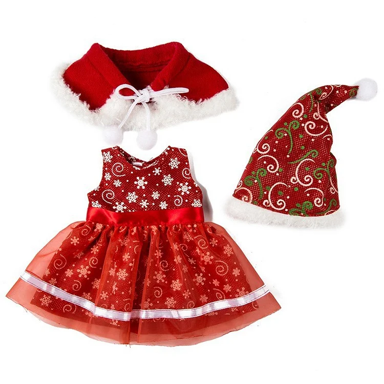 [🎄Christmas Sale🎄] For 12"/16" Full Body Silicone Baby Girl Doll Clothing 2-Pieces Set Accessories Rebornartdoll® RSAW-Rebornartdoll®