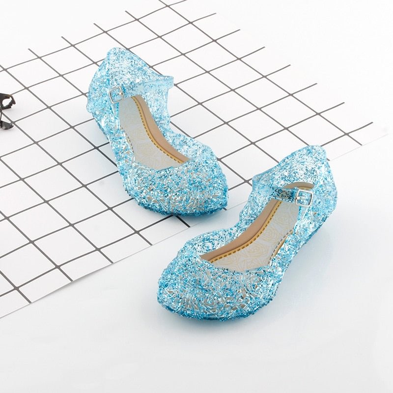 Baby Girls Kids Summer Crystal Sandals Princess Jelly High-Heeled Shoes Princess Cosplay Party Dance Shoes