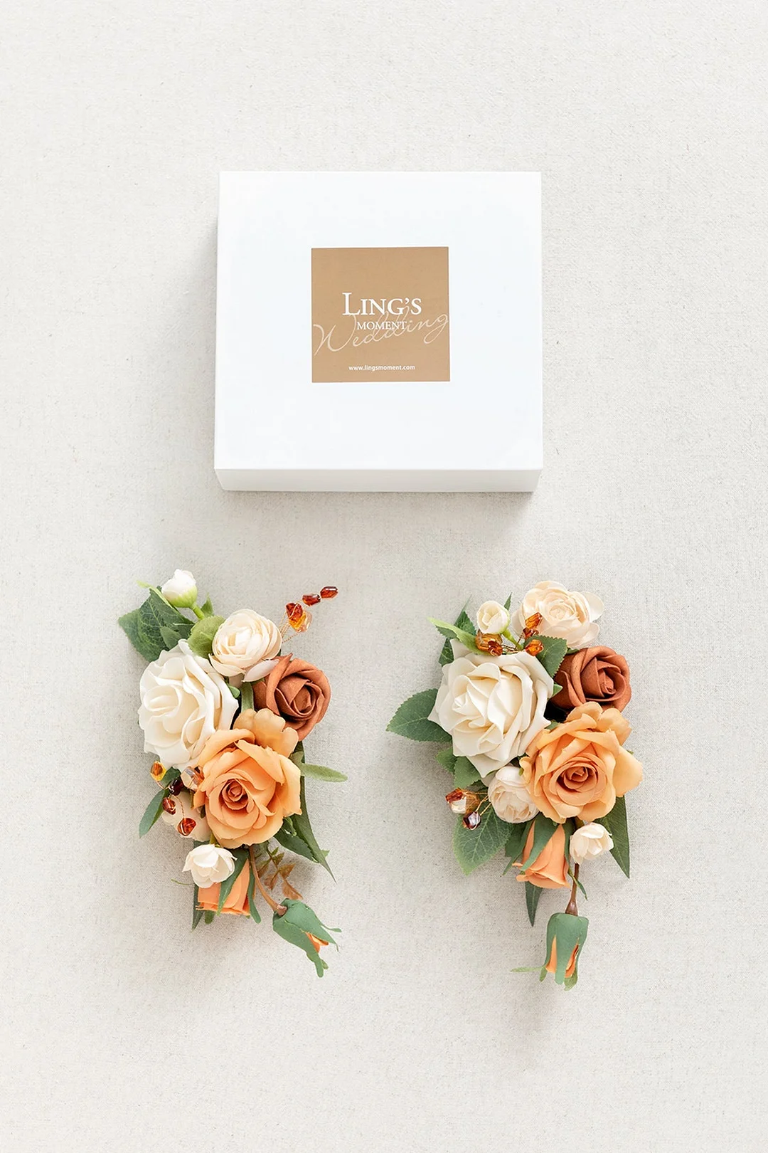 Shoulder Corsages in Sunset Terracotta