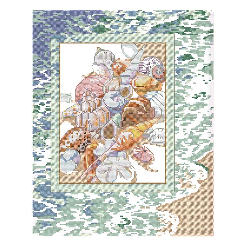 

Conch - 14CT Stamped Cross Stitch - 35*44cm, 501 Original