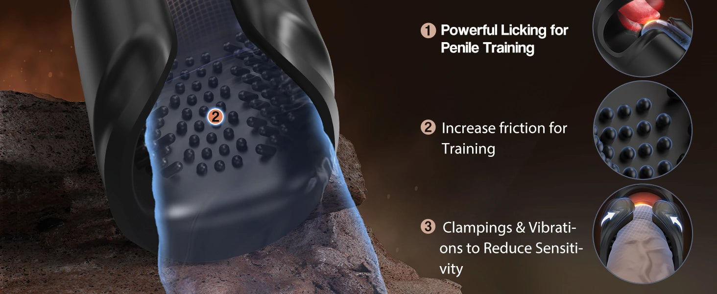 XG18 Penis Training Vibrator with Clamping & Licking Modes detail 4