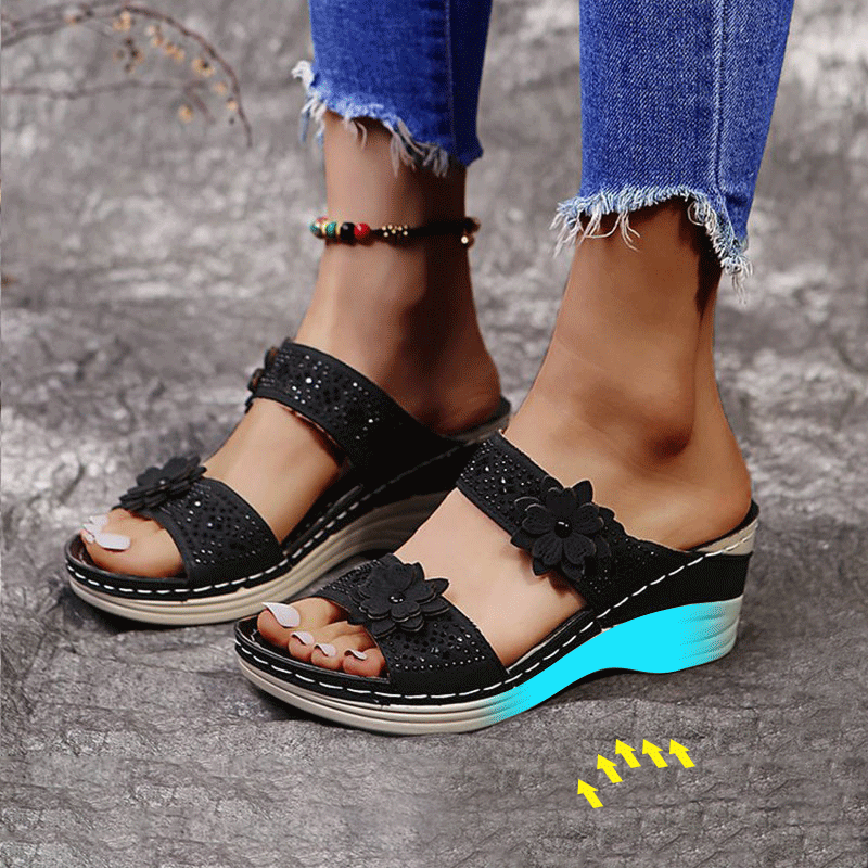 Zekear Vintage Flower Orthotic Sandals