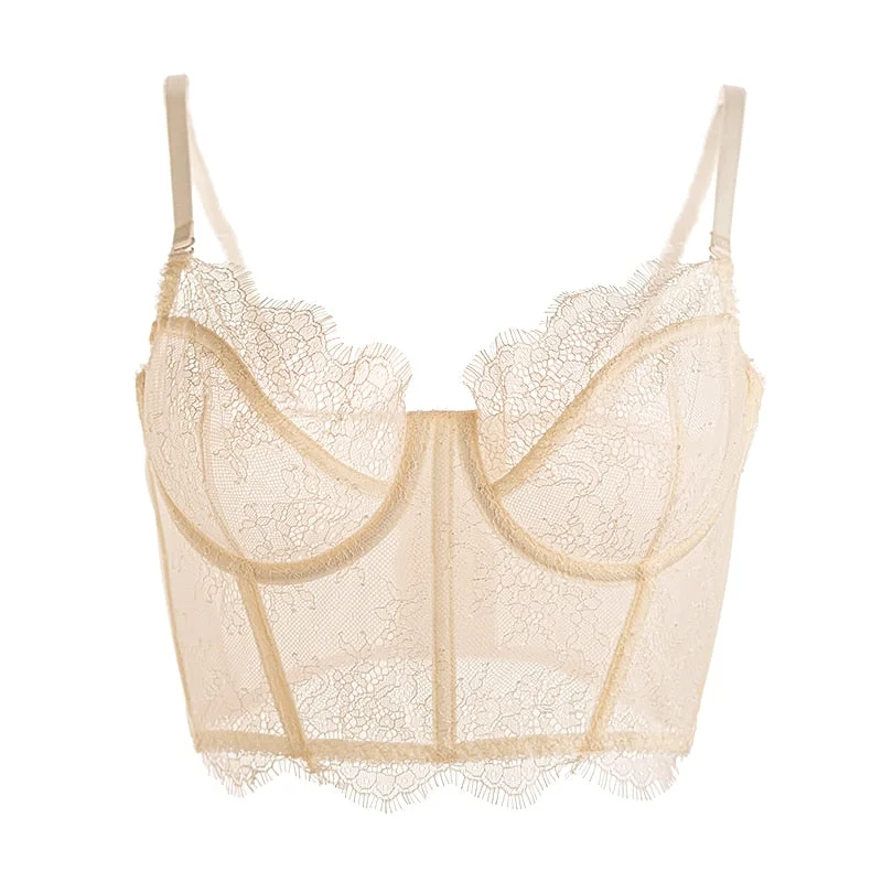 Sexy Transparent Lace Shaper Bra Women 's Underwear Embroidery Bralette Adjustable Strap Ultra-thin Sexy Top Ladies Lingerie