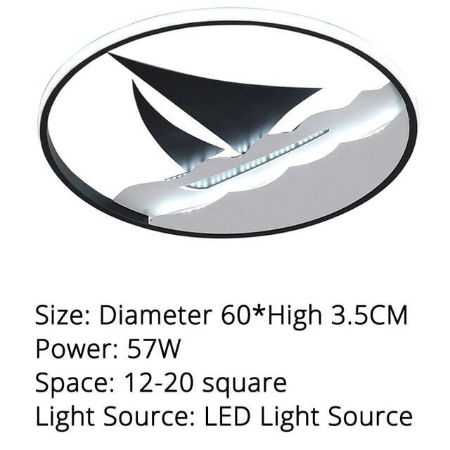 Sailboat Shape LED Ceiling Lamp For Bedroom Ceiling Lights Bedroom Decoration Lights Modern Creative Ceiling Lighting
