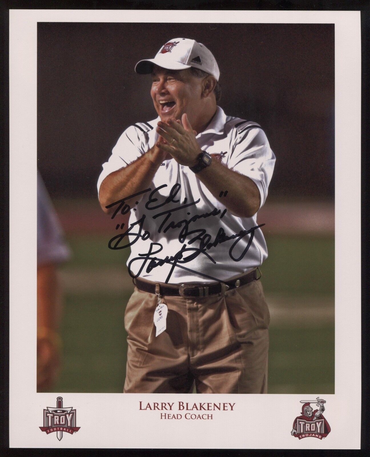 Larry Blakeney Signed 8x10 Photo Poster painting College NCAA Football Coach Autographed