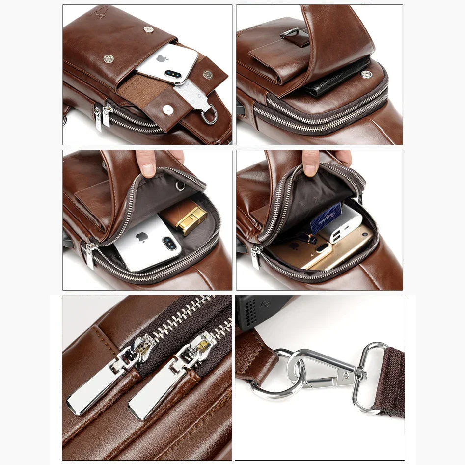 Chest Bag, Wallet, Fashion, Leisure, One Shoulder Leather Bag, Messenger bag