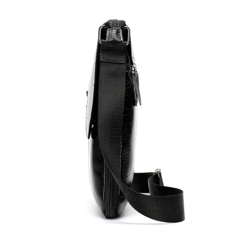 Mens Handy Large Capacity Casual Durable Leather Crossbody Bag