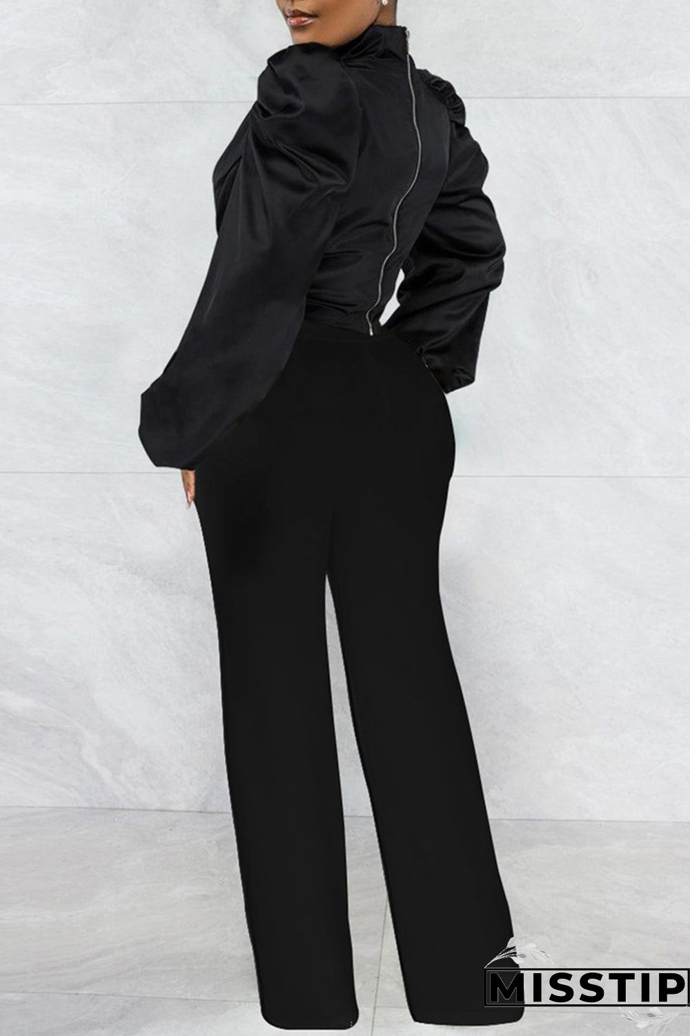 Red Casual Solid Patchwork Turtleneck Tops