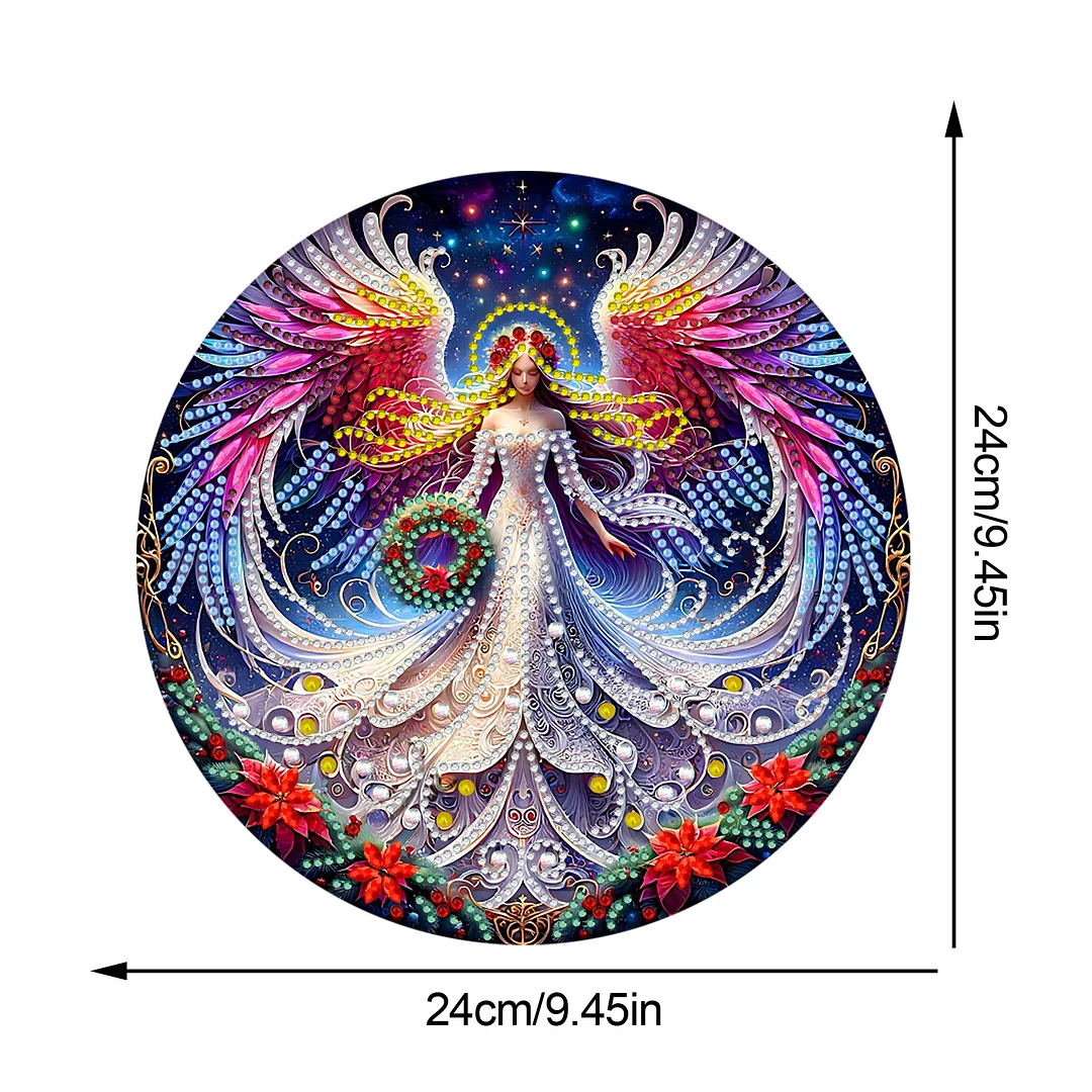 2D Flat DIY Xmas Angel Diamond Art Pendant Double-Sided Diamond Painting Set