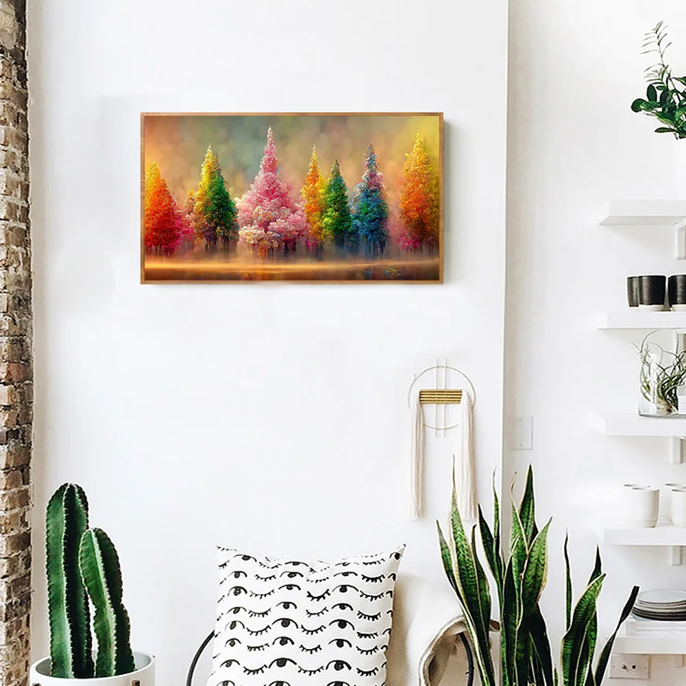 Diamond Painting - Full Round Drill - Painted Trees(80*40cm)