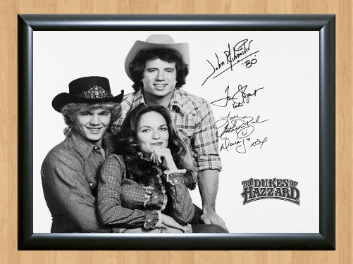 Dukes of Hazzard Cast Signed Autographed Photo Poster painting Poster A3 11.7x16.5