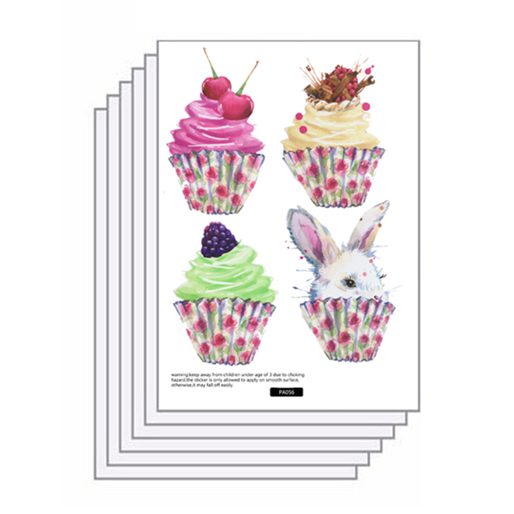 

6pcs/set Dessert TV Background Sticker Wall Room Decoration Decal (PA056, 501 Original