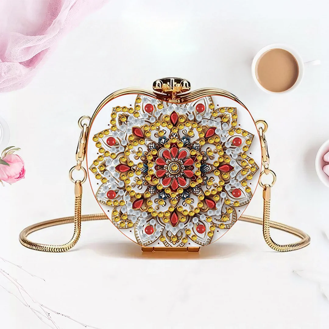 Dandelion DIY Acrylic Love Art Diamond Painting Coin Purse with Chain for Women