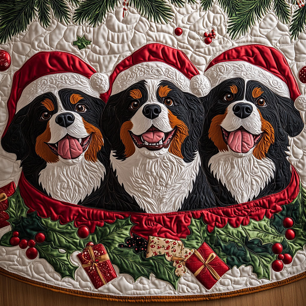 Bernese Guardian Quilted Christmas Tree Skirt NCU0PT2588