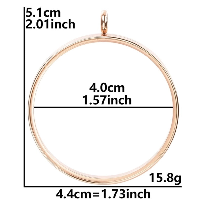 2 Pieces 304 Stainless Steel 18K Gold Plated Circle Solid Color Polished Pendant