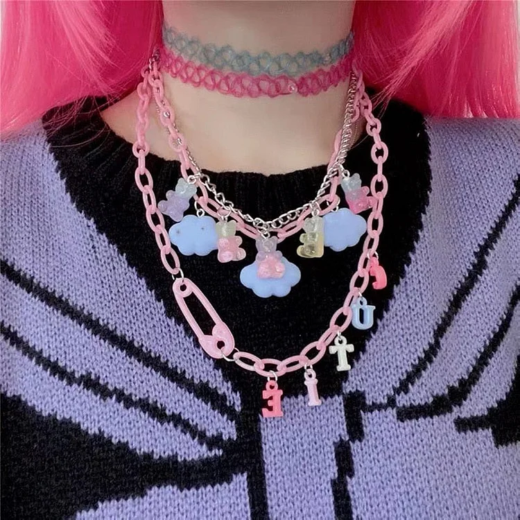 Harajuku Kawaii Cute Plastic Necklace SP17885