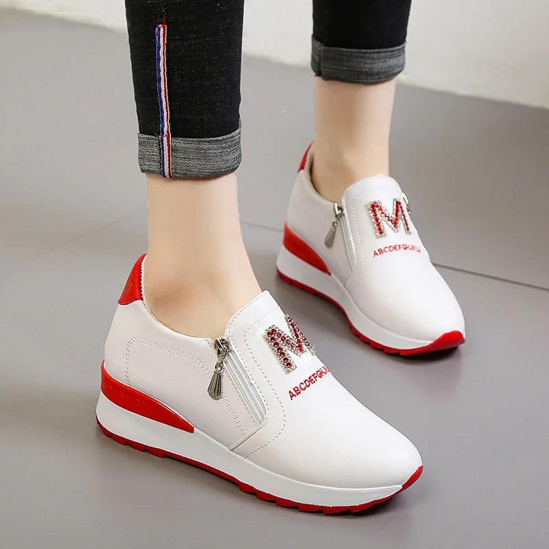 2022 New Women Wedges Casual Shoes Woman Height Increasing Breathable Women Sneakers Flats Trainers Shoes Platform Sneakers W38