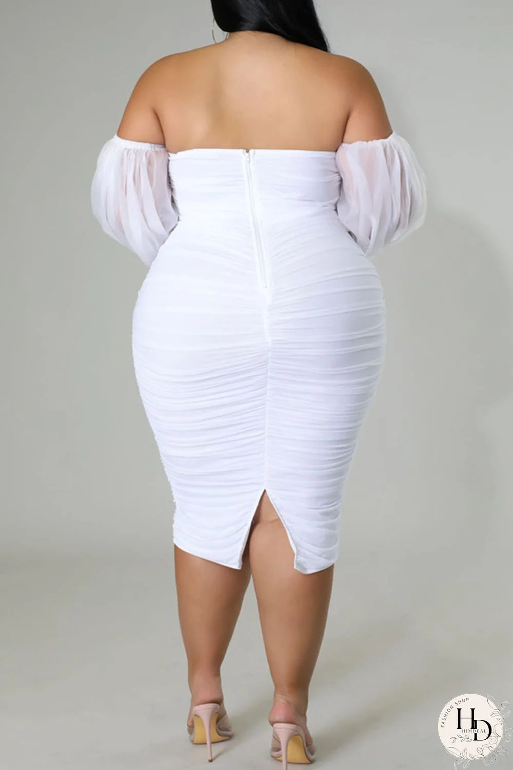 Rose Red Sexy Solid Patchwork Off the Shoulder One Step Skirt Plus Size Dresses