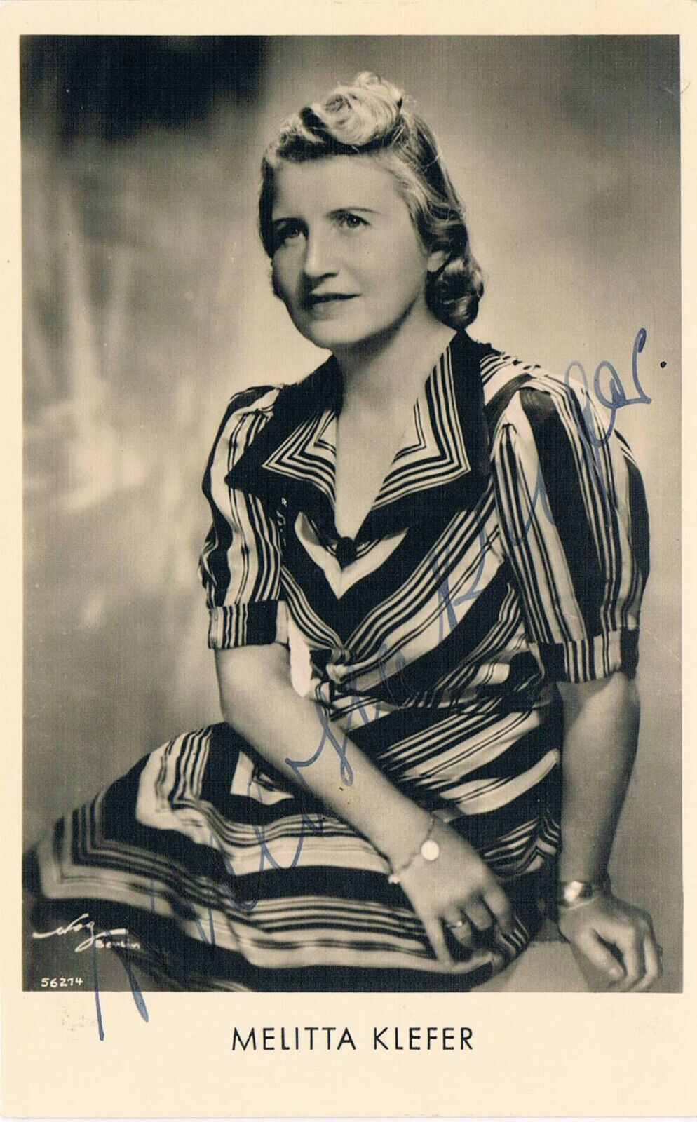Melitta Klefer 1893-1987 autograph signed postcard Photo Poster painting 3.5x5.5 German actress