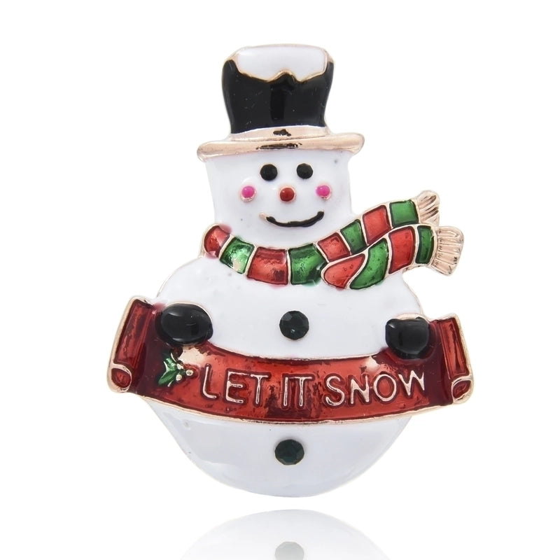 Cute Pin Christmas Tree Snowman Alloy Rhinestone Enamel Women’S Brooches