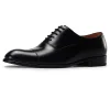 Handmade Men'S Captoe Leather Oxford Shoes Black