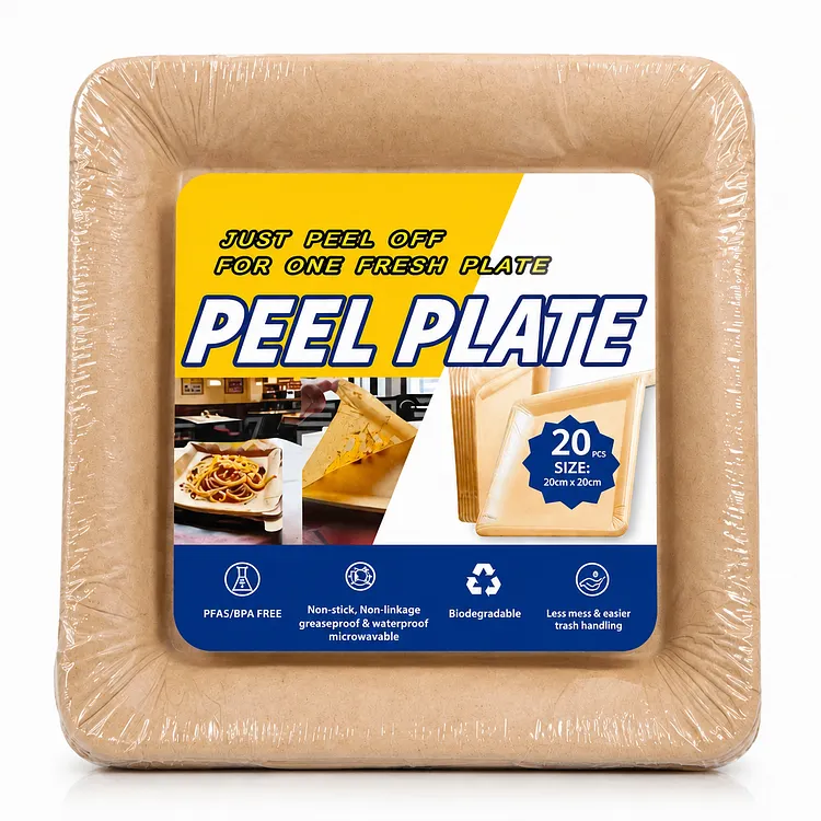 Peel Plate Disposable Kraft Plates 