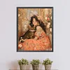 Diamond Painting -DIY Round Partial AB Drill Literary Retro Girl(45x55cm)