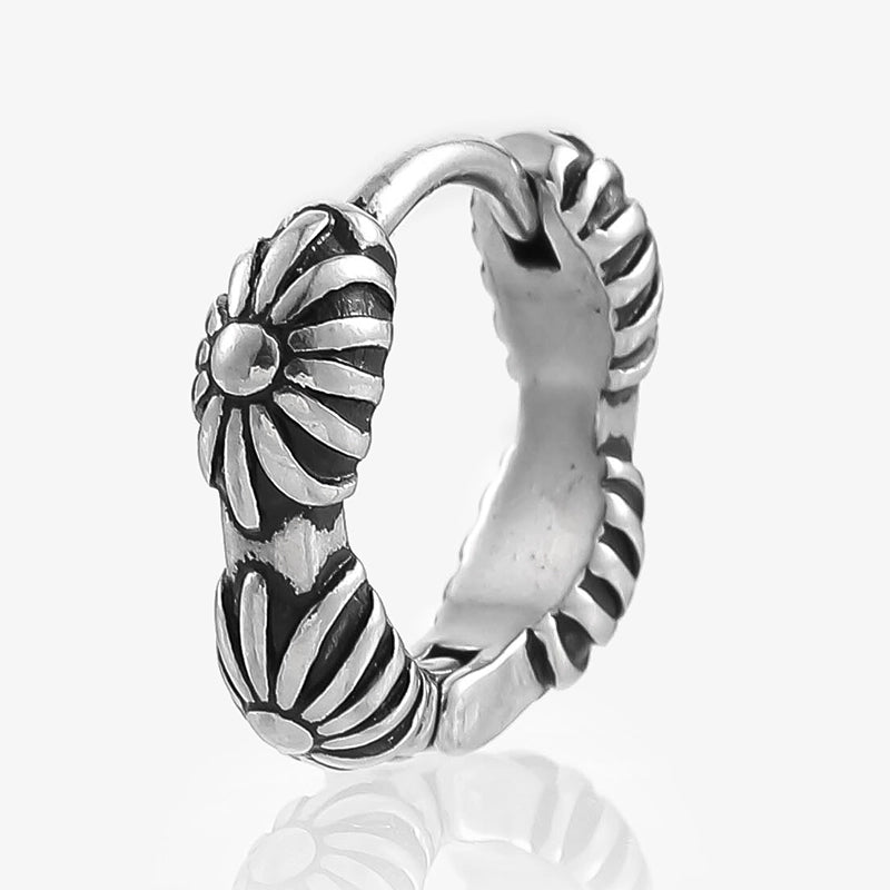 1 Pair Halloween Gothic Vintage Style Rose Twist Polishing 316L Stainless Steel Earrings