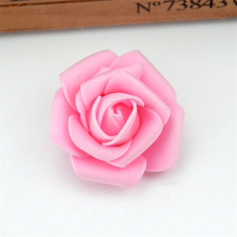 20pcs/lot 4cm Mini Artificial PE Foam Rose Flower Heads Wedding Home Decoration Handmade Diy Christmas Fake Flower Ball Craft