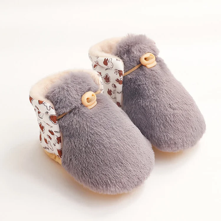 Baby Splicing Fleece Lined Crib Shoes
