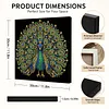 Peinture de perles DIY paon avec cadre en bois de 30x30 cm art en toile de perles