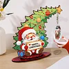 Santa Claus Photo Xmas Tree 5D DIY Diamond Art Tabletop Wood Decoration Ornament Kit