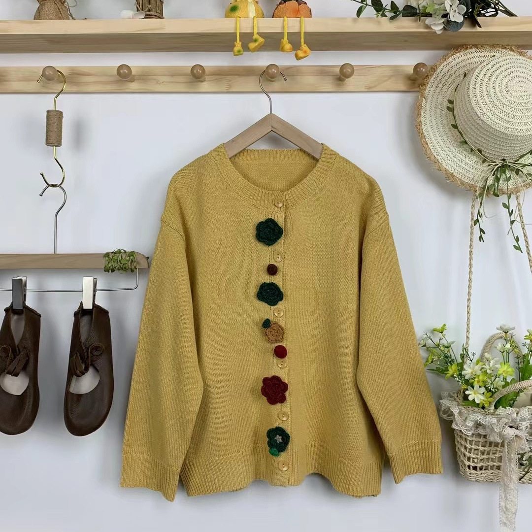 Chicfifth Sweater Women Winter Long Sleeve High Quality Autumn Vintage Top Knitted Cardigan
