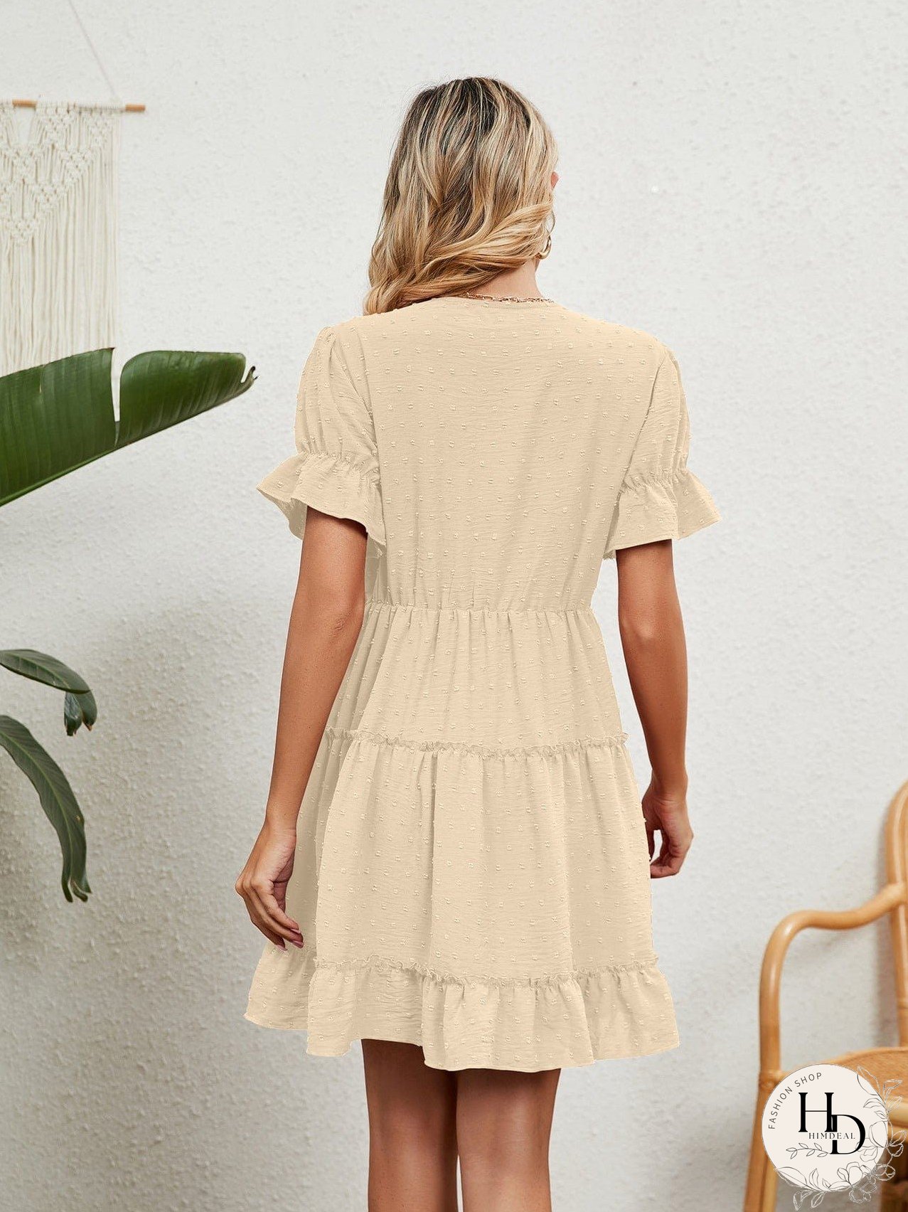 Relaxed Fit V-Neck Summer Dress
