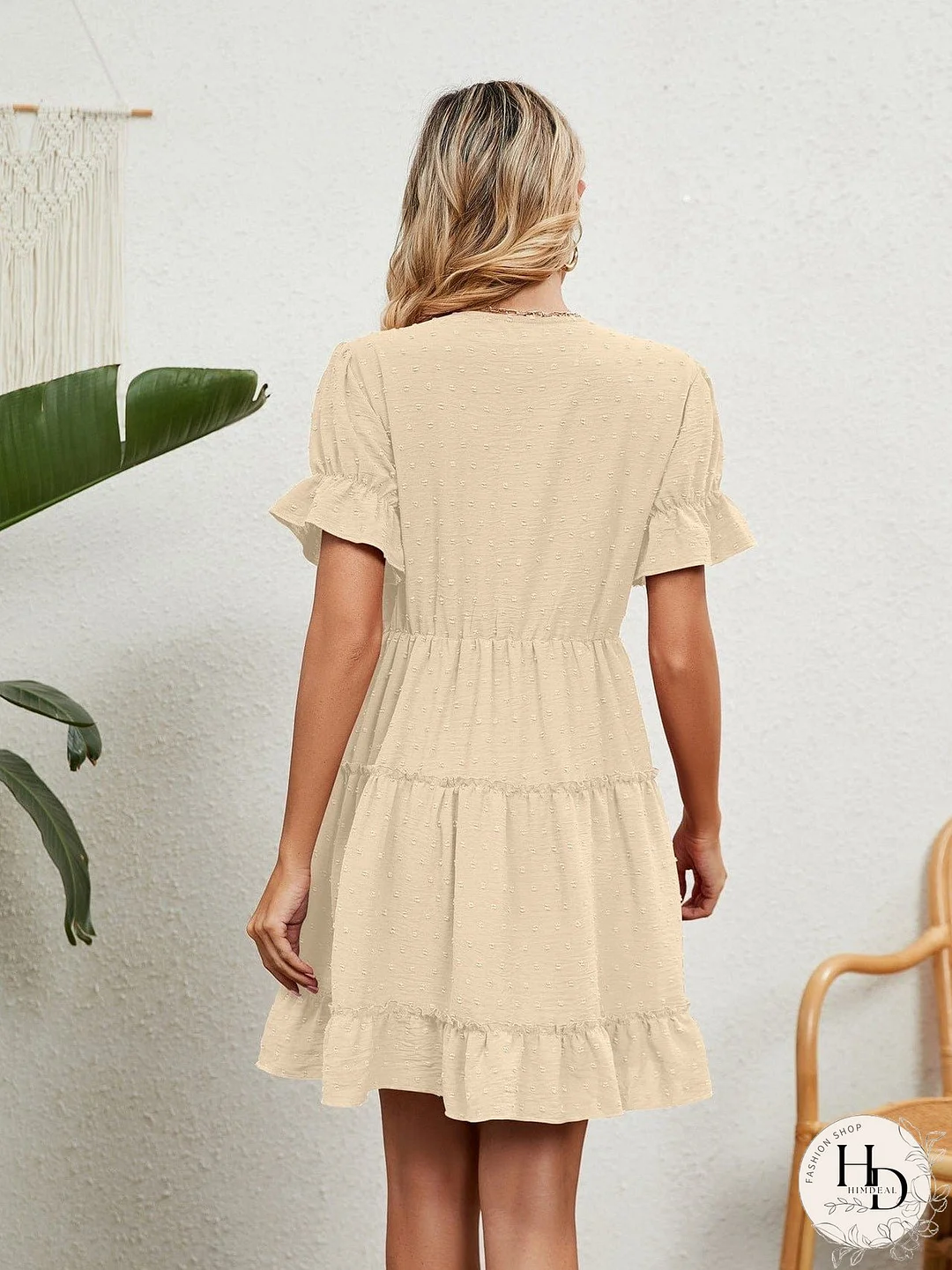 Relaxed Fit V-Neck Summer Dress