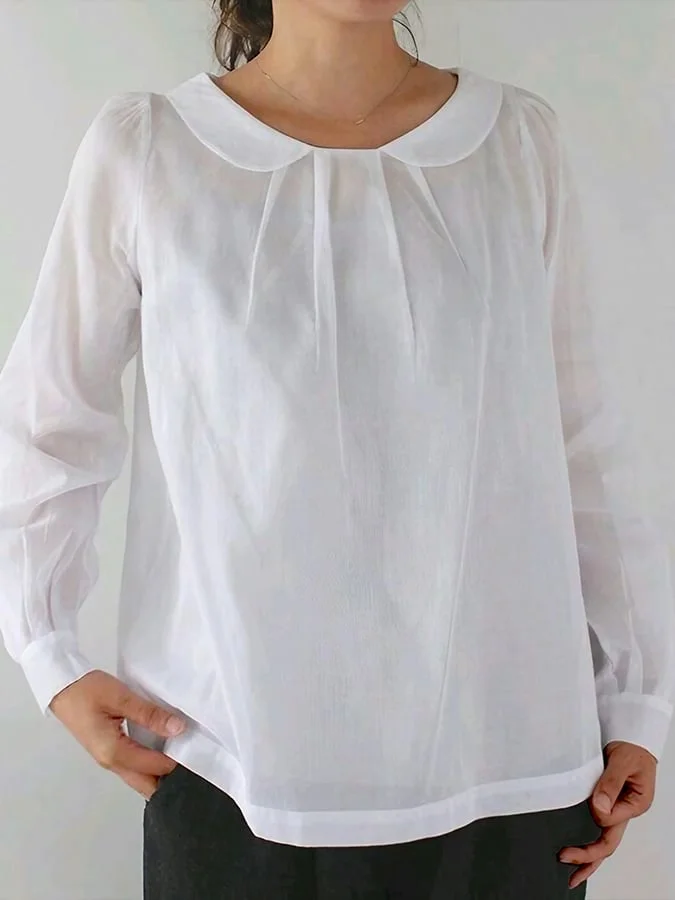 Women's Solid Color Lapel Loose Casual Shirt