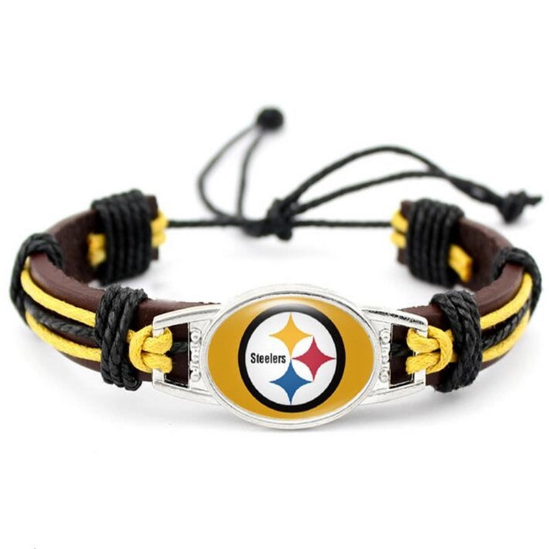 3 Pieces Popular 32 Nfl Professional Rugby League National Football League Genuine Leather Bracelets