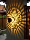 Solar Fence Lights Mandala Theme Waterproof Metal Solar Powered Deck Step Stair Lights for Garden Post Patio Decor Gifts for Women Mom
