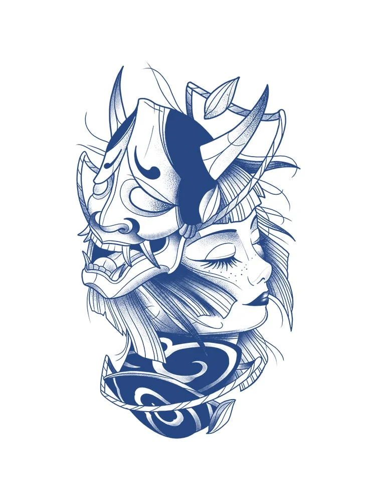 KT101-150 Semi-permanent herbal juice tattoo sticker flower arm clavicle non-reflective simulation tattoo large picture flower