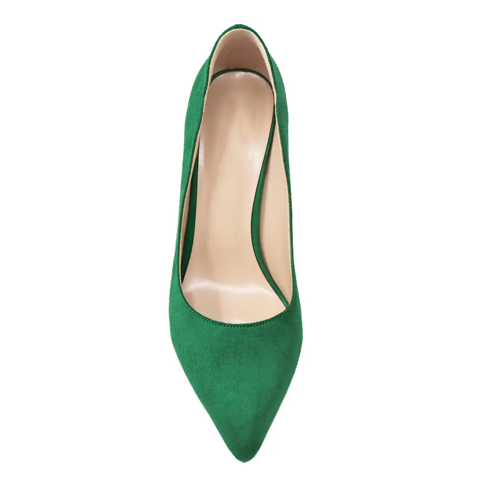 90mm Women's Kitten Heeled Party Red Bottom Pumps Patent/Suede-vocosishoes