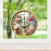 (US Local)Acrylic Fountain Flowers DIY Hanging Diamond Art Kits Wall Door Decor